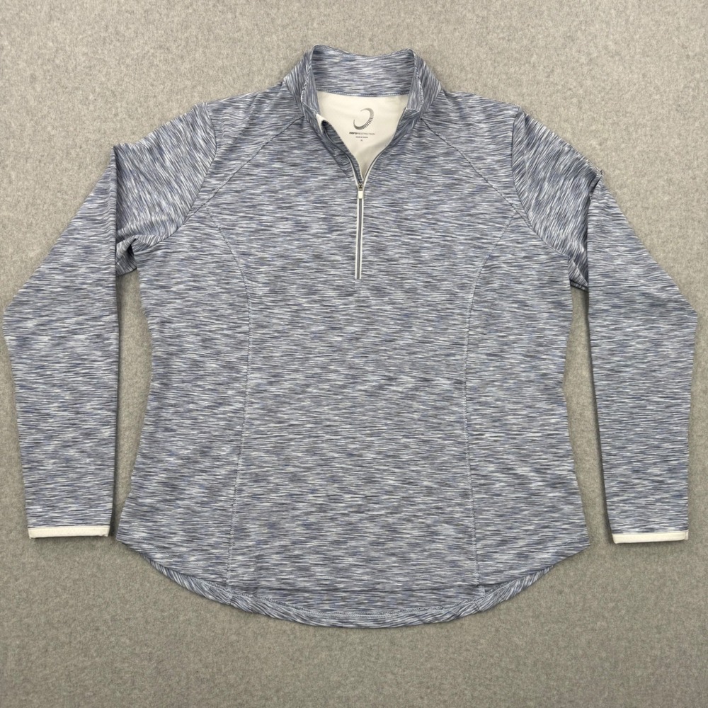 Zero Restriction Sweatshirt Womens XL Blue Quarter Zip‎ Pullover Thumbholes Golf